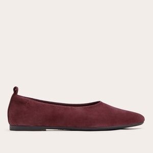 Everlane Women's Ballet Flat in Bordeaux Suede, Size 9